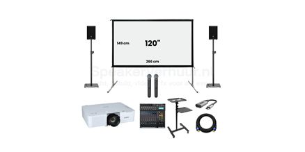 Complete beamer presentatie set met projector en scherm voor presentaties en vergaderingen