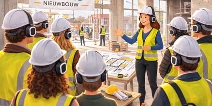 Fluisterset huren voor projectpresentatie nieuwbouw – Draadloos communicatiesysteem Fluisterset huren voor projectpresentatie nieuwbouw met draadloze headsets en ontvangers voor duidelijke uitleg aan bezoekers en kopers