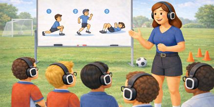 Fluisterset huren voor sporttraining – Draadloos coach communicatiesysteem Fluisterset huren voor sporttraining met draadloze headsets voor duidelijke instructies van coach naar team