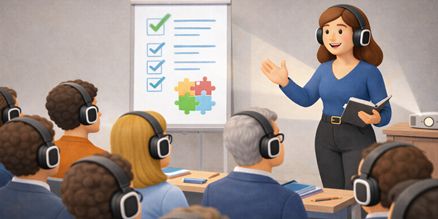 Fluisterset huren voor training – Draadloos communicatiesysteem voor groepen Fluisterset huren voor training of cursus zodat deelnemers duidelijke instructies ontvangen zonder storend achtergrondgeluid