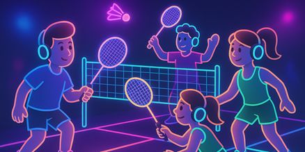 Glow in the dark badminton verlichting | Blacklight lampen huren Blacklight lampen voor glow in the dark badminton, UV-verlichting huren voor badminton evenementen