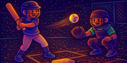 Glow in the Dark baseball verlichting huren | Sportevent & veld Glow in the Dark baseball verlichting huren met UV- en LED-verlichting op statieven voor sportveld of evenement