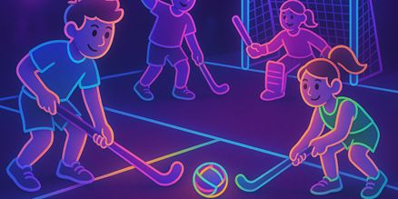 Glow in the dark hockey verlichting | Blacklight lampen huren Blacklight lampen voor glow in the dark hockey, UV-verlichting huren voor hockey evenementen