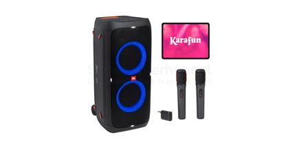 JBL PartyBox karaoke set met KaraFun huren inclusief draadloze microfoons voor feesten, verjaardagen, bedrijfsfeesten en evenementen
