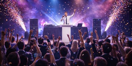 Podium huren voor feest | Mobiel podium met licht en geluid Podium huren voor feest of evenement met stevige podiumconstructie, verlichting en geluidsinstallatie