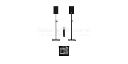 presentatie set met bedrade microfoon huren | SpeakerVerhuur.nl presentatie geluidsset met bedrade microfoon voor presentaties en lezingen