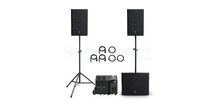 Speakerset op accu huren voor feest zonder stroom Draadloze speakerset op accu voor feest of evenement zonder stroomaansluiting