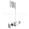 Electro-Voice Evolve 30M (wit) exploded weergave huren | SpeakerVerhuur.nl Exploded weergave van de witte Electro-Voice Evolve 30M met subwoofer, afstandspaal en luidsprekerkolom voor een duidelijke weergave van alle onderdelen.