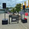 LD Systems Stinger 12A G3 actieve speaker voor omroep, muziek en evenementen op een hockeyveld of sportlocatie.