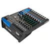 Achterzijde van de Yamaha MG12XU met USB-aansluiting, XLR-uitgangen en netvoeding voor professioneel live gebruik.