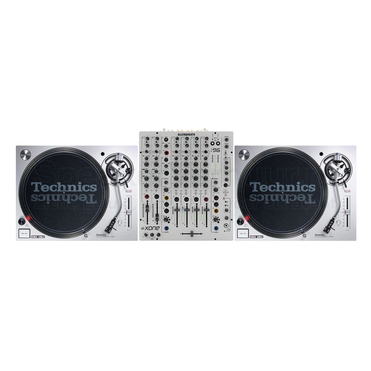 2x Technics SL-1200MK7 vinyl draaitafels en Allen & Heath Xone:96 DJ mixer huren voor clubs, festivals, evenementen en professionele vinyl DJ-sets