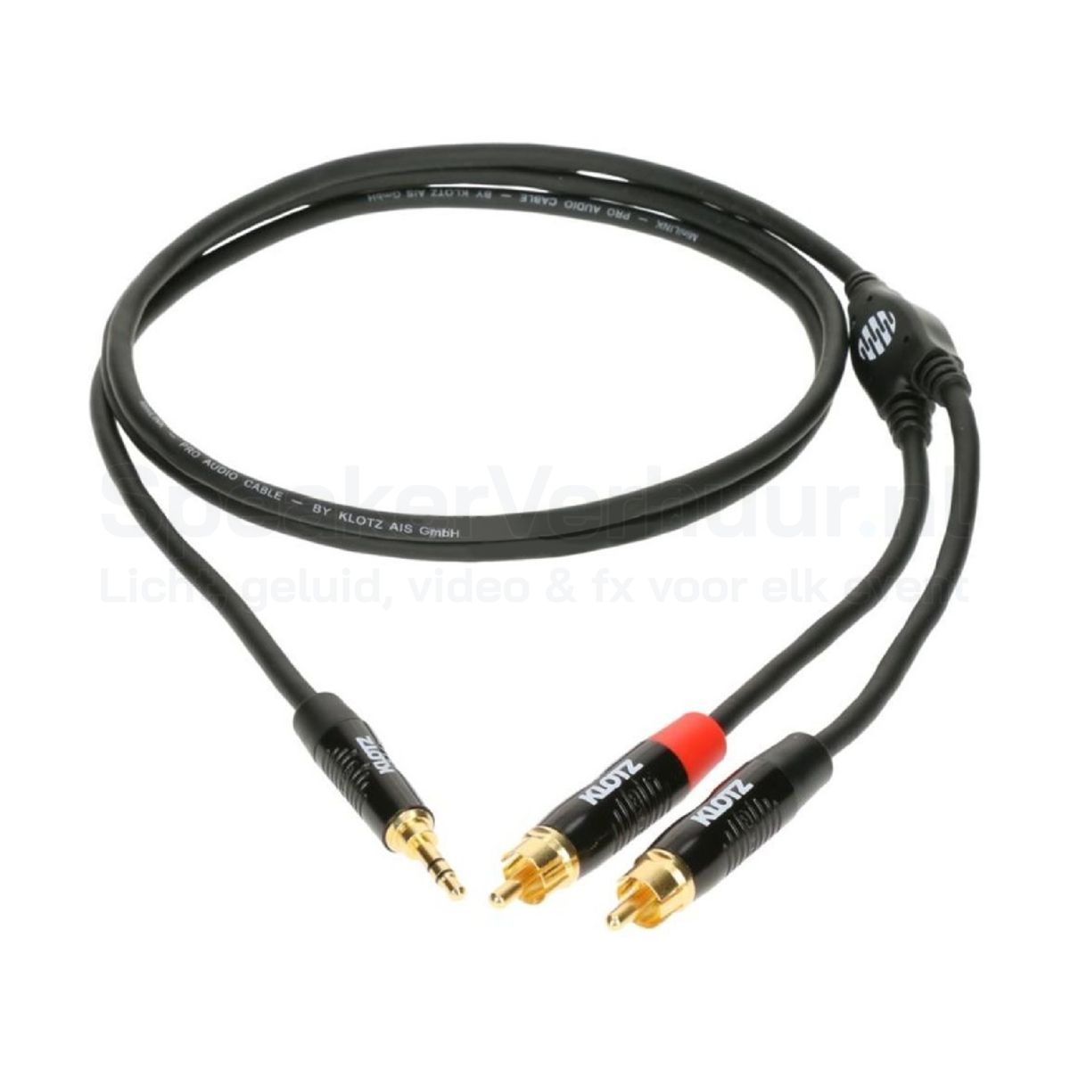 2x Tulp (RCA) naar 3.5 mm mini-jack (AUX) kabel 1 meter huren | SpeakerVerhuur.nl 2x Tulp (RCA) naar 3.5 mm mini-jack (AUX) kabel van 1 meter huren voor het aansluiten van laptops, telefoons, tablets en andere audiobronnen op mixers, versterkers, speakers en DJ-apparatuur.