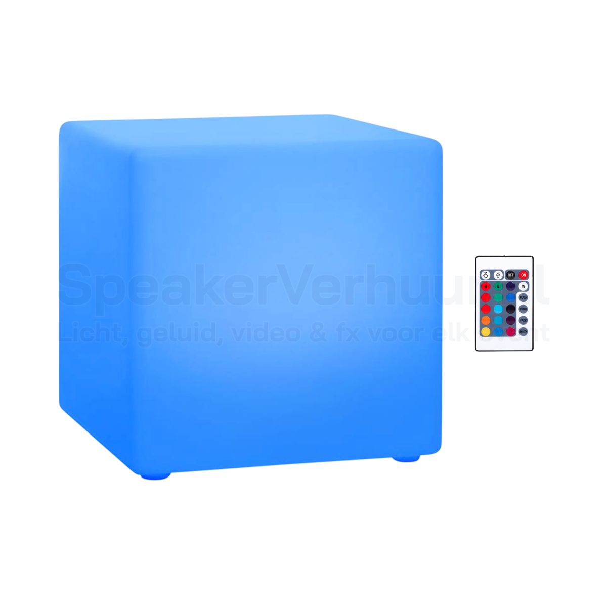 RGB LED kubus van 50x50 cm huren voor feesten, evenementen, beurzen, lounges en sfeerverlichting