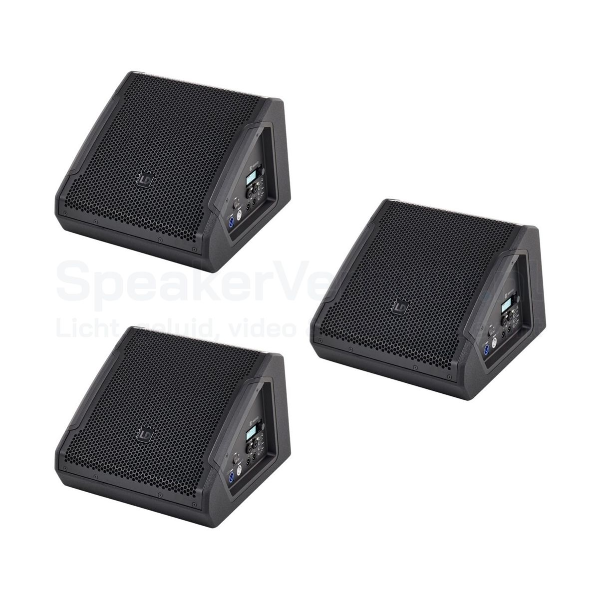 Actieve Vloermonitor Set Huren - 3 Stuks | Professionele Monitor Speakers | SpeakerVerhuur.nl Actieve vloermonitor set van 3 stuks huren voor live optredens, bands, podia en evenementen