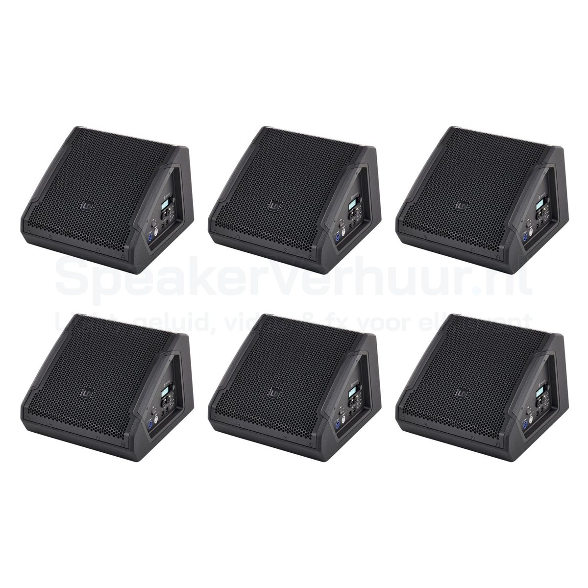 Actieve Vloermonitor Set Huren - 6 Stuks | Professionele Monitor Speakers | SpeakerVerhuur.nl Actieve vloermonitor set van 6 stuks huren voor live optredens, bands, podia en evenementen