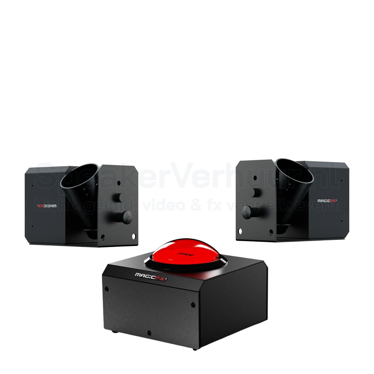 Confetti set huren - 2 kanonnen met afvuurknop | SpeakerVerhuur.nl Confetti set huren met 2 elektrische confettikanonnen en afvuurknop voor spectaculaire openingen, feesten en evenementen.