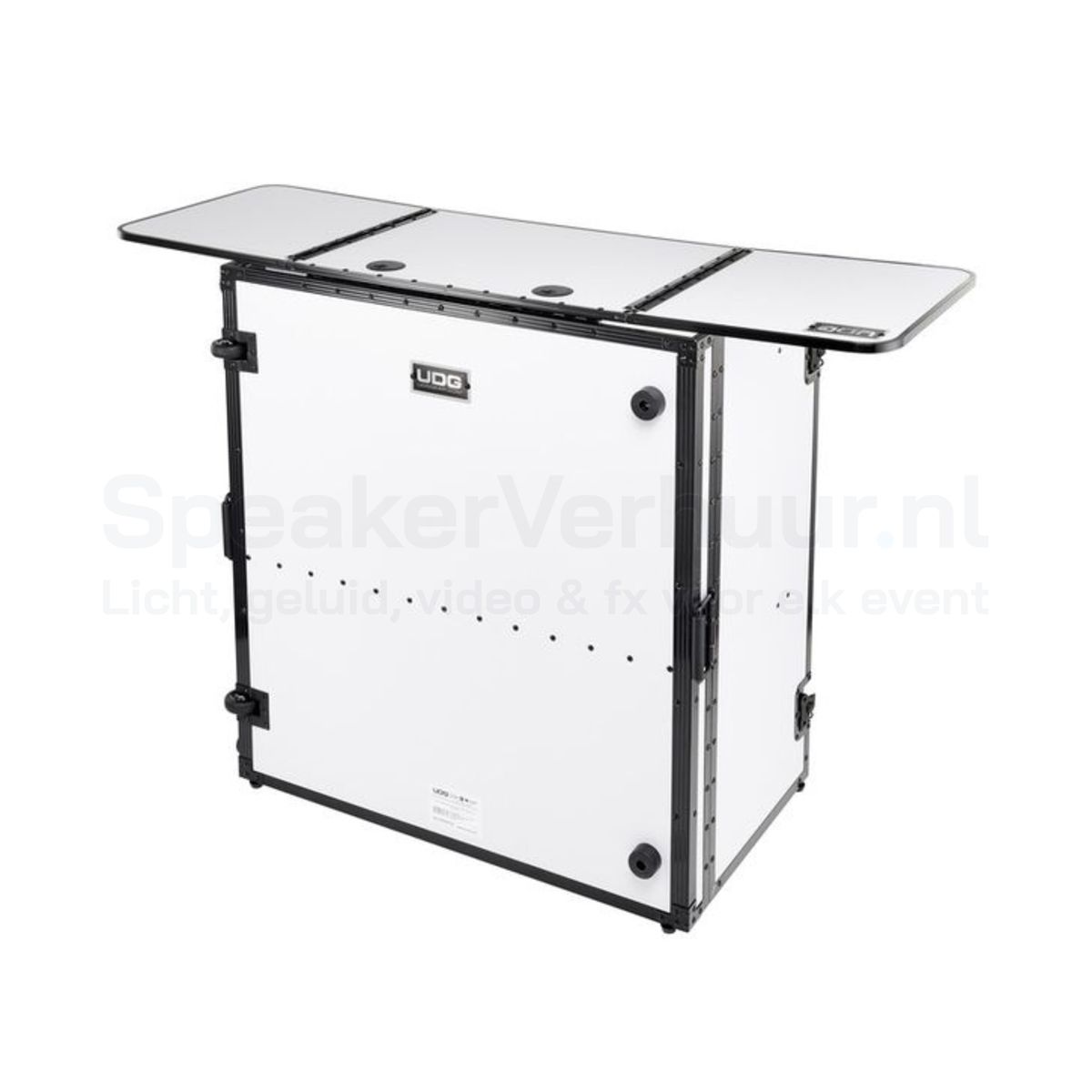 DJ Booth Tafel Wit C Huren | Professionele DJ Booth | SpeakerVerhuur.nl DJ booth tafel wit C huren voor feesten, bruiloften, evenementen en professionele DJ-sets