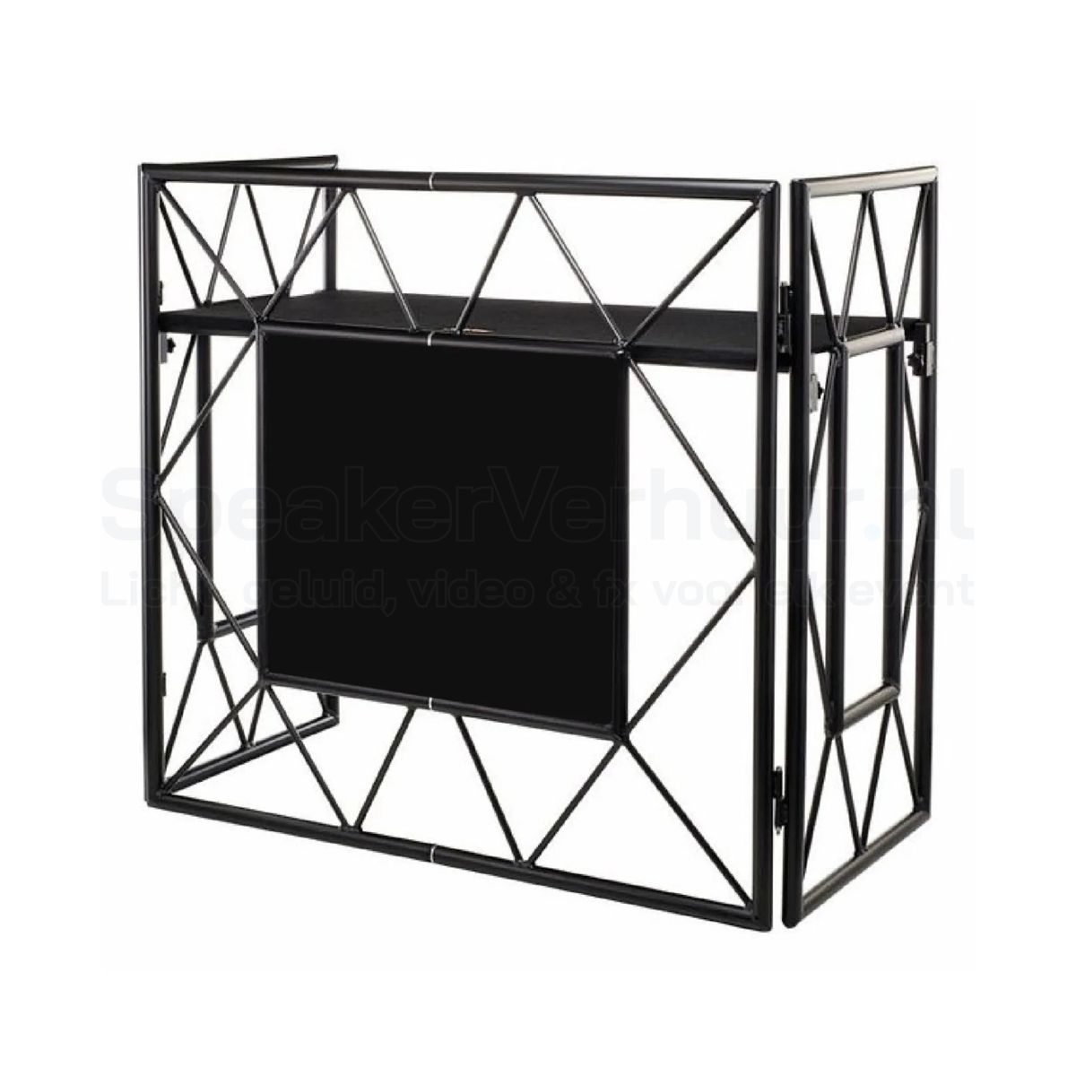DJ Booth Tafel Zwart B Huren | Professionele DJ Booth | SpeakerVerhuur.nl DJ booth tafel zwart B huren voor feesten, clubs, festivals en professionele DJ-sets
