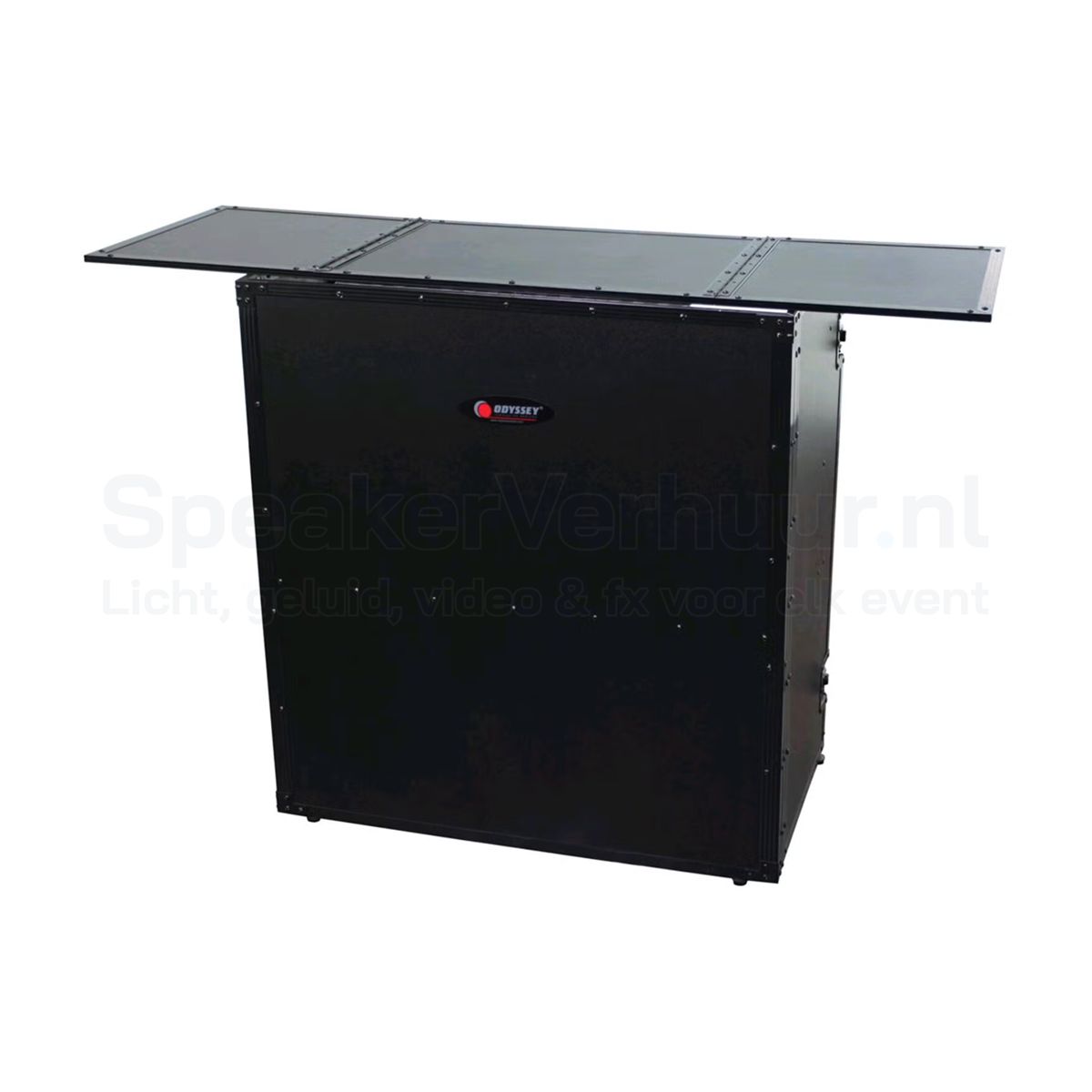 DJ Booth Tafel Zwart C Huren | Professionele DJ Booth | SpeakerVerhuur.nl DJ booth tafel zwart C huren voor feesten, clubs, festivals en professionele DJ-sets