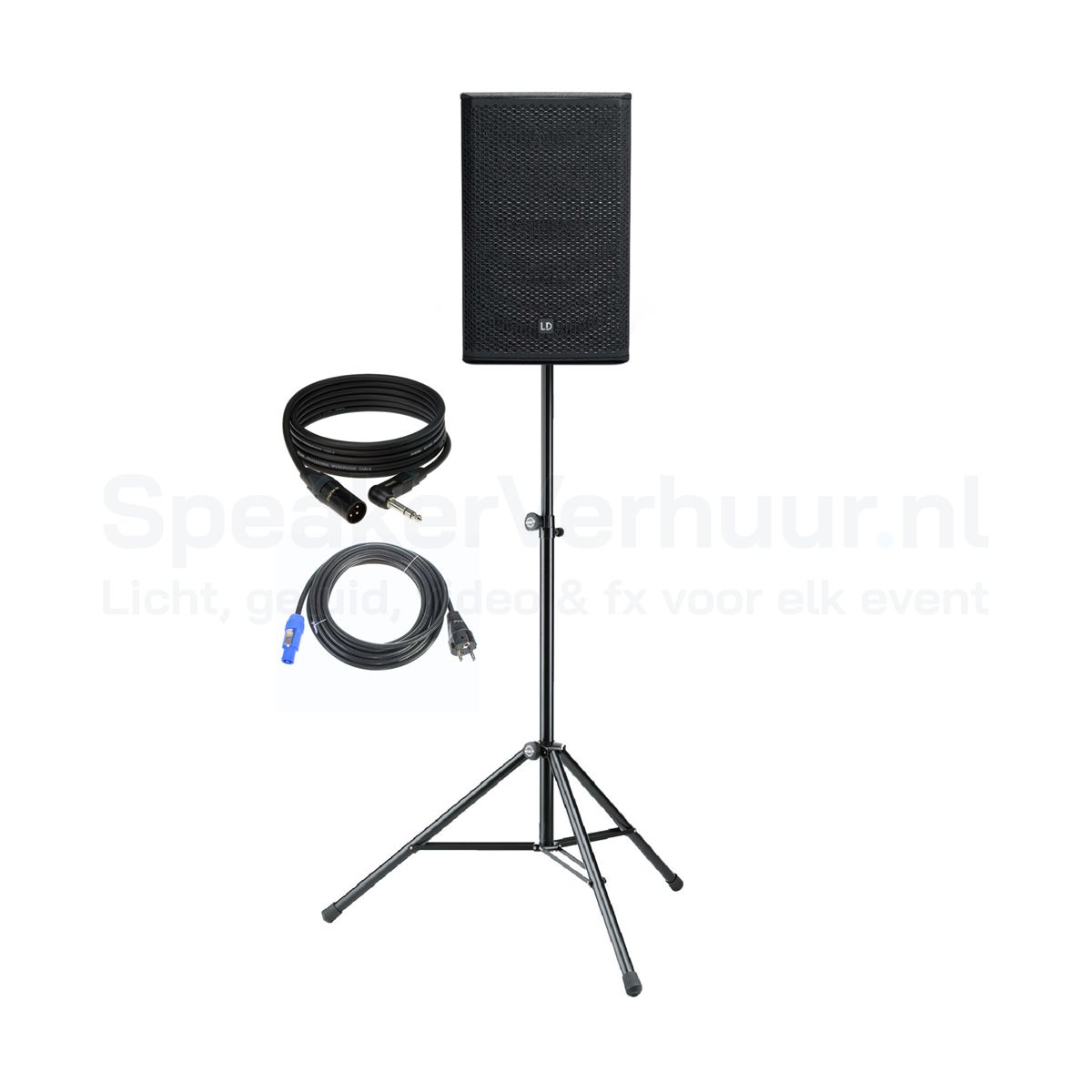 DJ Monitor Speaker Set Mono op Statief Huren | Professionele Booth Monitor | SpeakerVerhuur.nl DJ monitor speaker set mono op statief huren voor DJ-booths, clubs, festivals en professionele DJ-sets