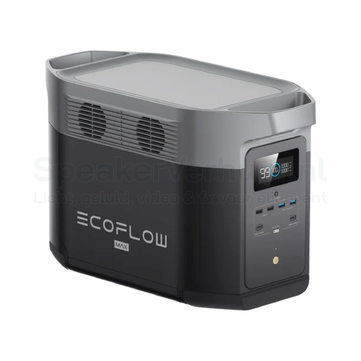EcoFlow DELTA Max 2000 Power Station 2016Wh huren voor evenementen, kamperen, noodstroom, presentaties en mobiele stroomvoorziening