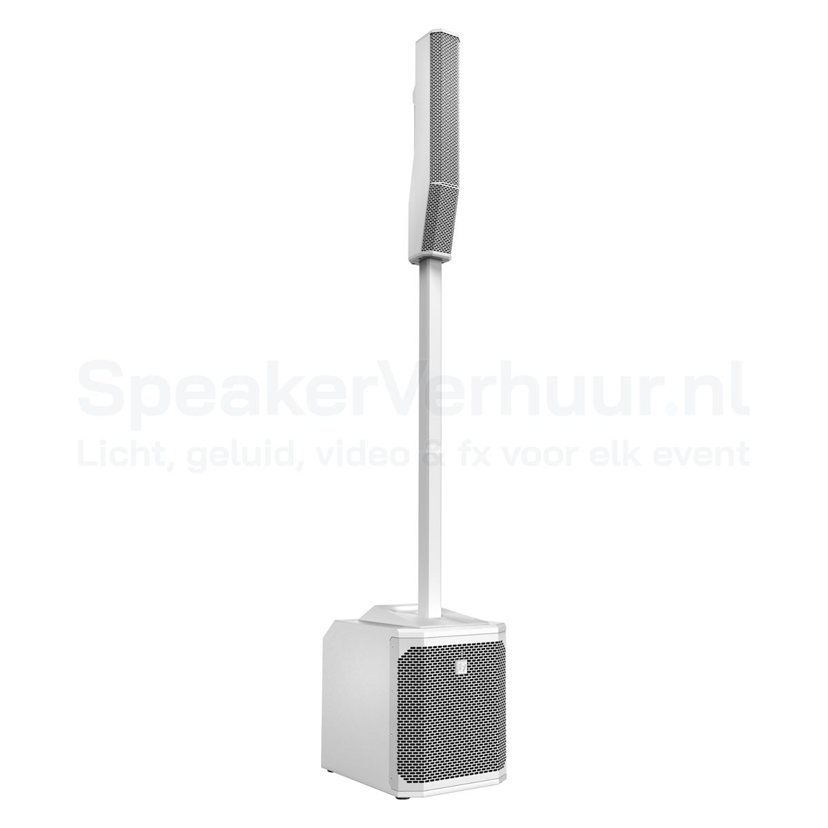 Electro-Voice Evolve 30M (wit) column speaker huren | SpeakerVerhuur.nl Electro-Voice Evolve 30M witte column speaker huren met geïntegreerde subwoofer en ingebouwde digitale mixer voor bruiloften, presentaties, evenementen, live muziek en DJ-shows.