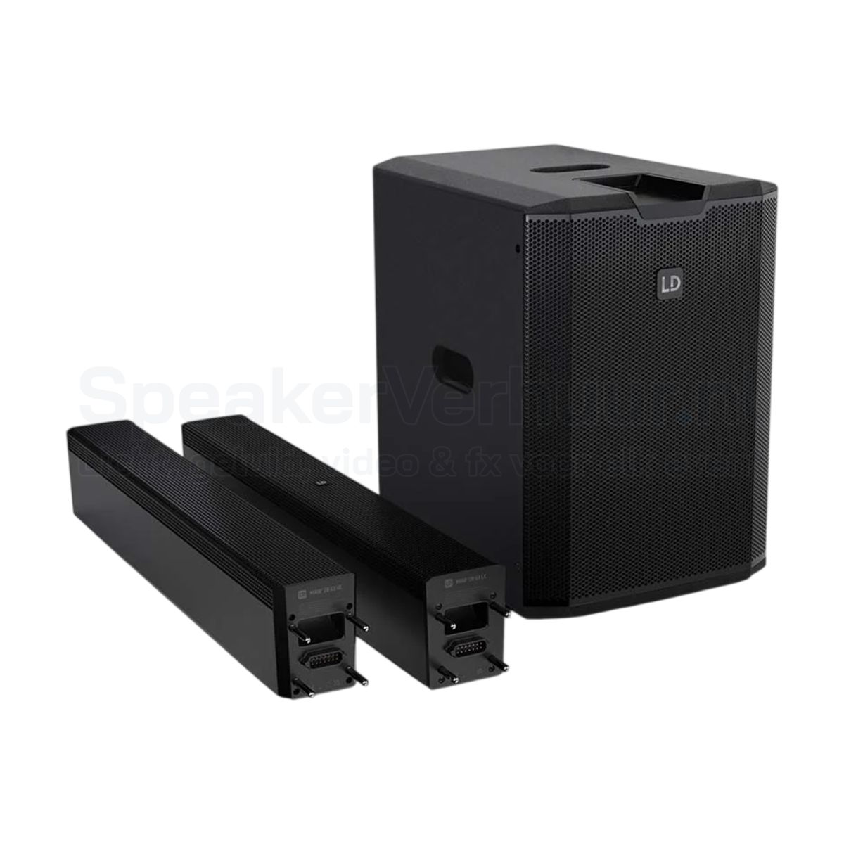 LD Systems MAUI 28 G3 compact vervoeren huren | SpeakerVerhuur.nl LD Systems MAUI 28 G3 gedemonteerd voor compact vervoer, eenvoudig transport en snelle opbouw op locatie.