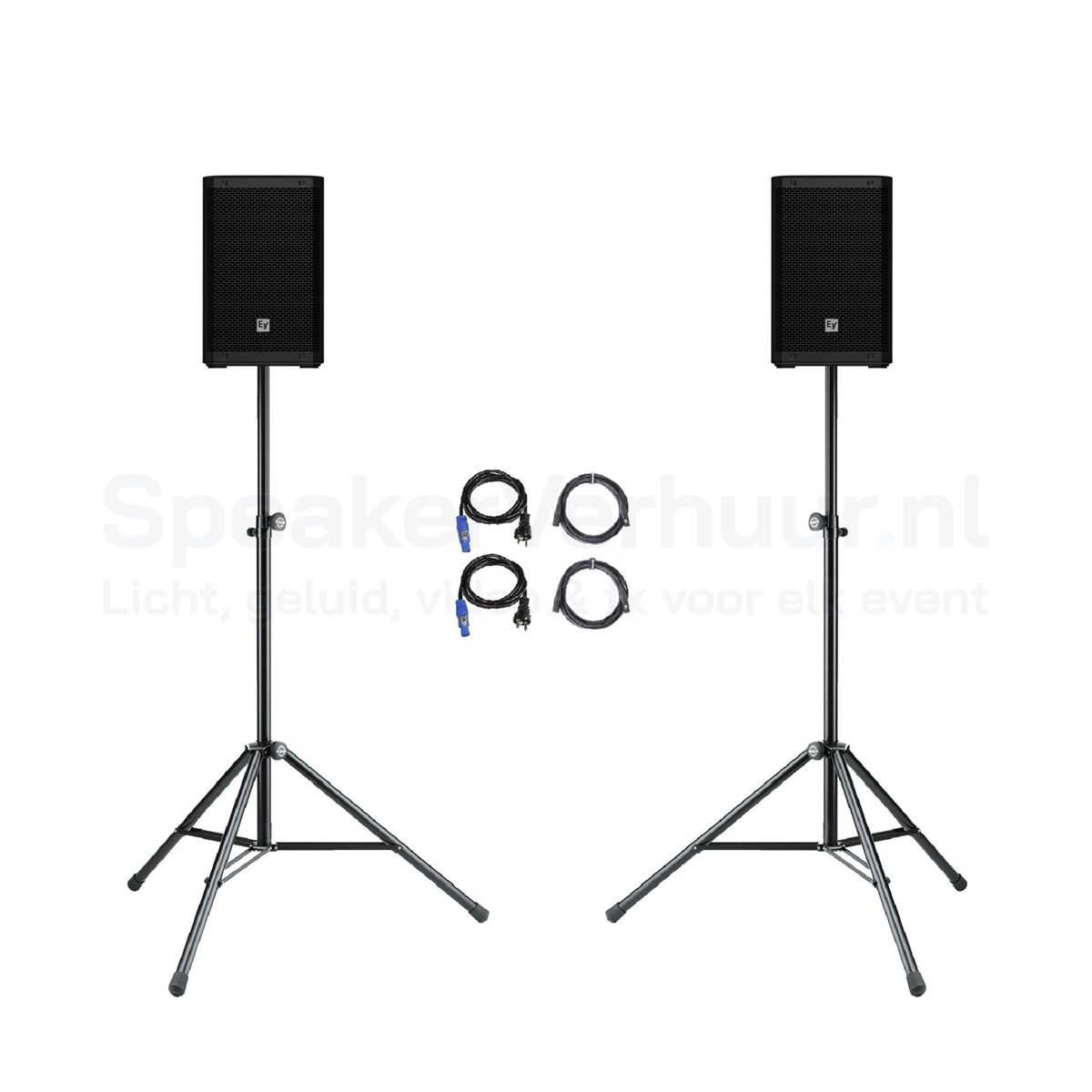 Speakerset voor 25 personen met 2x EV ZLX-8 G2 huren voor presentaties, borrels en kleine evenementen