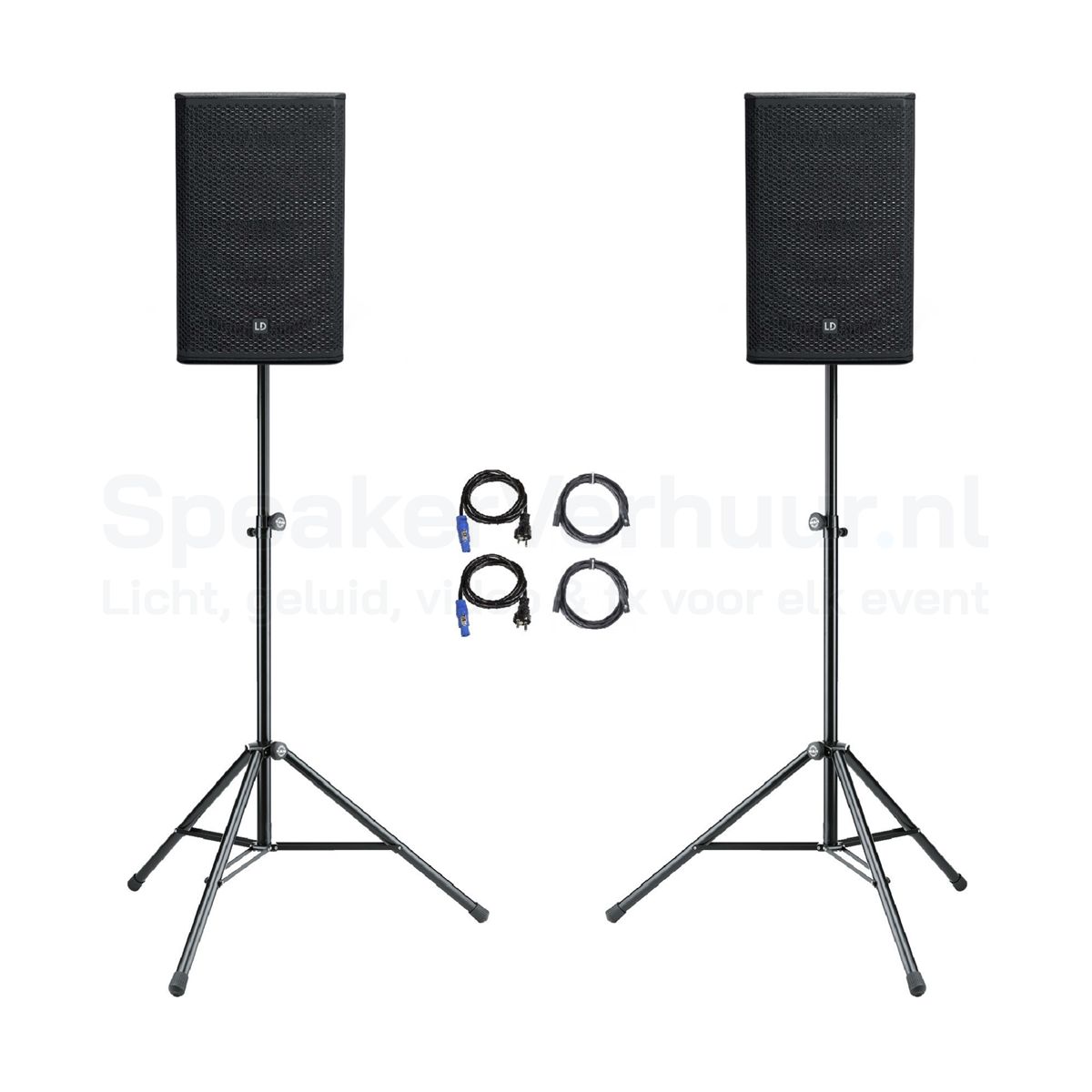 Speakerset voor 75 personen met 2x LD Stinger 15A G3 huren voor feesten, presentaties en evenementen