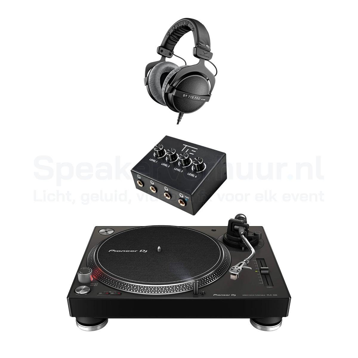 Vinyl Platenspeler Luisterset 1 Persoon Huren | Complete Vinyl Luisterset | SpeakerVerhuur.nl Vinyl platenspeler luisterset voor 1 persoon huren inclusief draaitafel, koptelefoon en hoogwaardige audioapparatuur