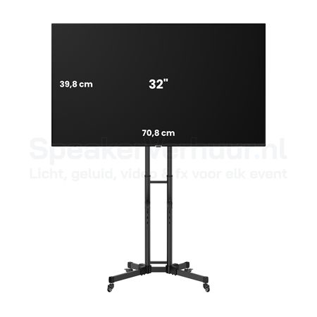32 Inch TV Scherm op Verrijdbare Standaard Huren | Professioneel Display | SpeakerVerhuur.nl 32 inch TV scherm op verrijdbare standaard huren voor presentaties, beurzen, evenementen, vergaderingen en digital signage