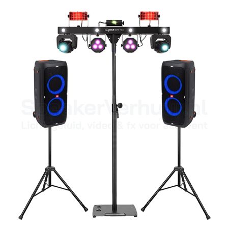 Bluetooth Party Pakket 50 Personen Huren | Complete Geluidsset | SpeakerVerhuur.nl Bluetooth party pakket voor 50 personen huren met krachtige speakers voor feesten, verjaardagen en evenementen