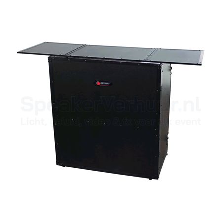 DJ Booth Tafel Zwart C Huren | Professionele DJ Booth | SpeakerVerhuur.nl DJ booth tafel zwart C huren voor feesten, clubs, festivals en professionele DJ-sets