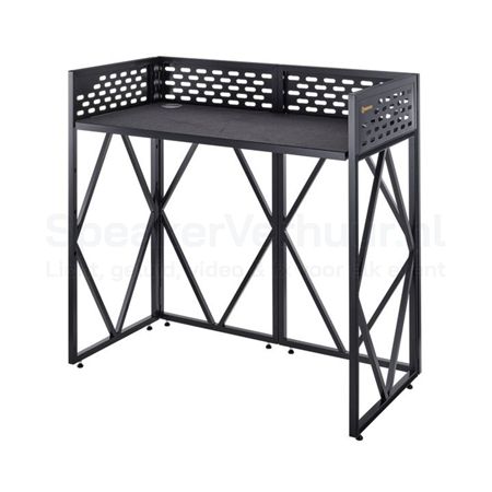DJ Booth Tafel Zwart D Huren | Professionele DJ Booth | SpeakerVerhuur.nl DJ booth tafel zwart D huren voor feesten, clubs, festivals en professionele DJ-sets
