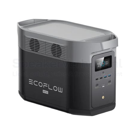 EcoFlow DELTA Max 2000 Power Station 2016Wh Huren | Draagbare Accu | SpeakerVerhuur.nl EcoFlow DELTA Max 2000 Power Station 2016Wh huren voor evenementen, kamperen, noodstroom, presentaties en mobiele stroomvoorziening