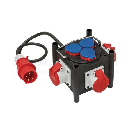 5-polige 16A 400V IP44 krachtstroom stroomverdeler huren voor evenementen, bouwplaatsen, festivals en professionele stroomvoorziening