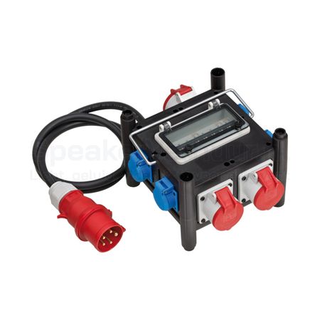 5-polige 32A 400V IP44 krachtstroom stroomverdeler huren voor evenementen, bouwplaatsen, festivals en professionele stroomvoorziening