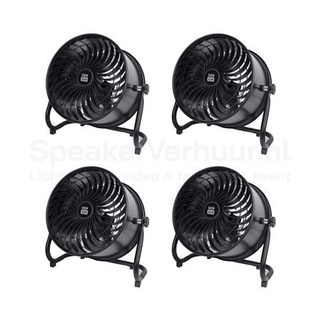 Showgear SF-125 stage fan ventilator set van 4 stuks huren voor podia, evenementen, filmproducties, theater en speciale effecten