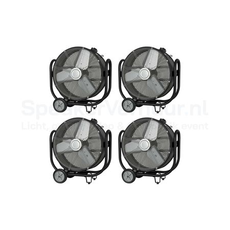 Showtec SF-150 stage fan ventilator set van 4 stuks huren voor podia, evenementen, filmproducties, theater en speciale effecten