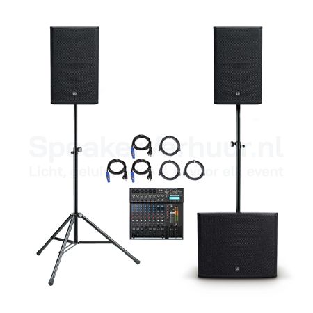 Speakerset 125 Personen met Bluetooth Mengpaneel Huren | SpeakerVerhuur.nl Speakerset voor 125 personen met Bluetooth mengpaneel huren voor feesten, presentaties en evenementen