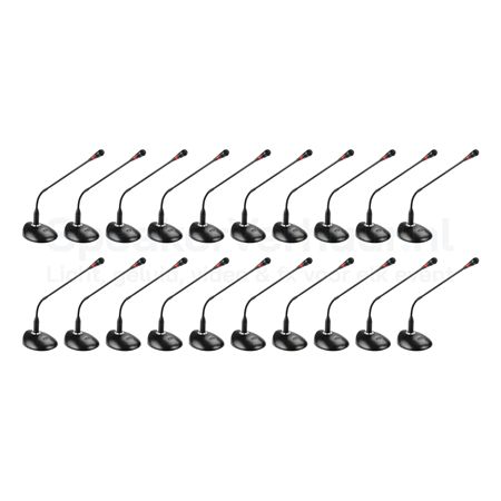 Zwanenhals Vergadermicrofoon 20 Stuks Huren | Professionele Conferentiemicrofoons | SpeakerVerhuur.nl Zwanenhals vergadermicrofoon set van 20 stuks huren voor vergaderingen, conferenties, presentaties en zakelijke evenementen